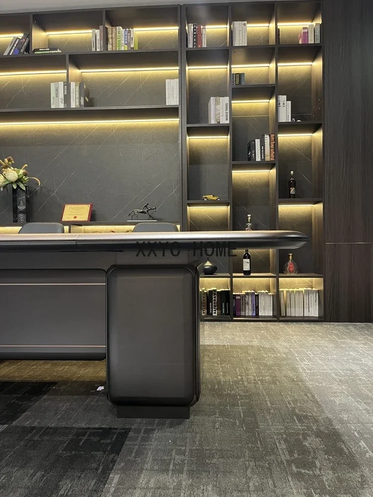 Conference Table Long Table Office Furniture High-Grade Paint Solid Wood Conference Room Simple Modern Negotiation Long Table