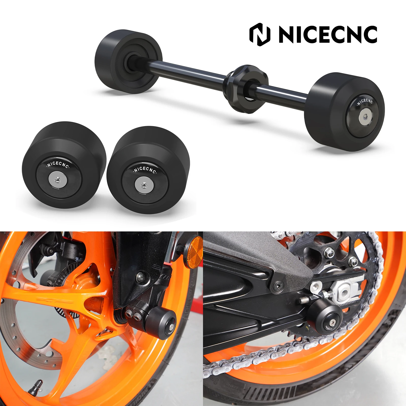 

Для KTM RC390 RC125 2023, ползунки передней/задней вилки, защитные блоки от столкновений для KTM 390 Duke 125 Duke 250 Duke 2024
