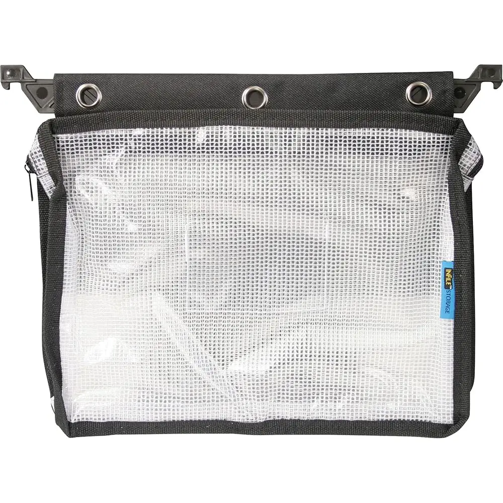 

Free Shipping-Expanding Zipper Pouch, 13 x 9.25, Black/Clear