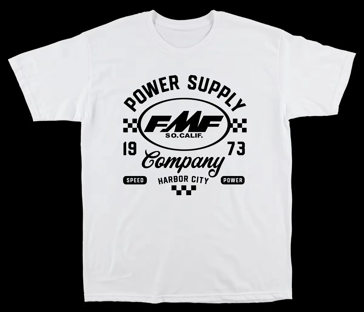 FMF Power Supply Company 1973 Vintage Motocross Racing Brand Graphic T-Shirt Cotton Men Women Streetwear Tee
