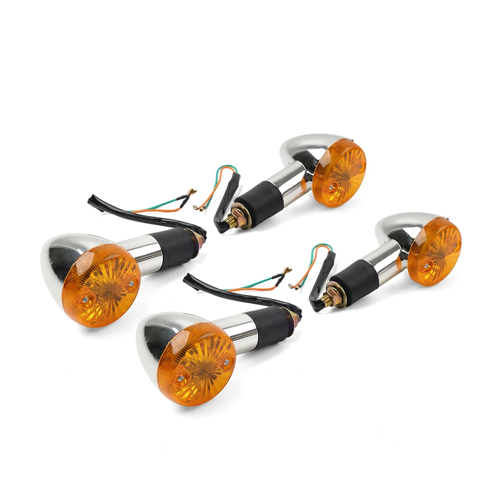 4Pcs Amber Turn Signal Lights For Motorcycle with DC 12V and 10mm Mounting Bolt For Suzuki Boulevard C109R C50 C90 S 40 50 83