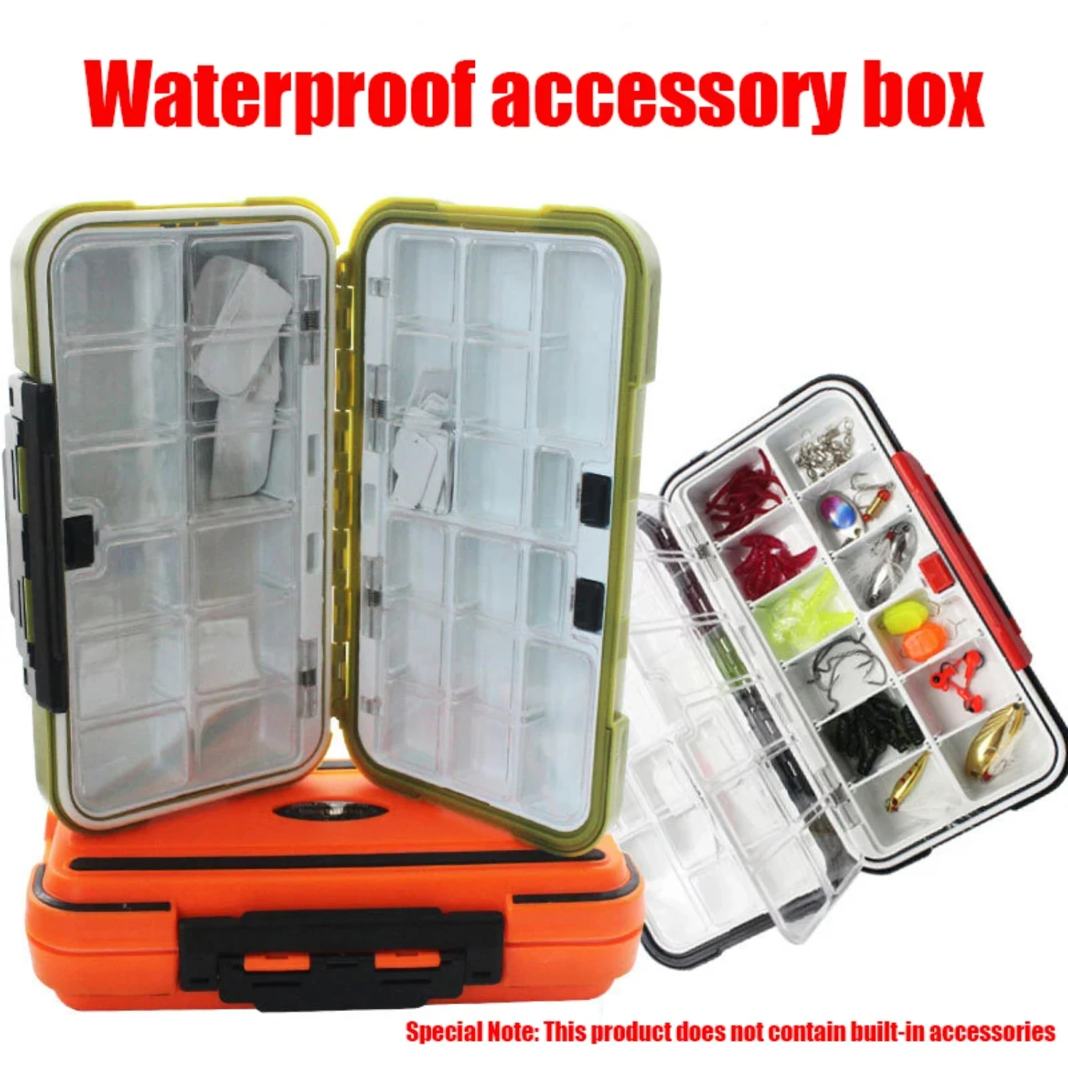 

Fishing Tackle Box Waterproof Double-Sided Opening Closing Bait Box Multifunctional Hook and Bait Accessory Box