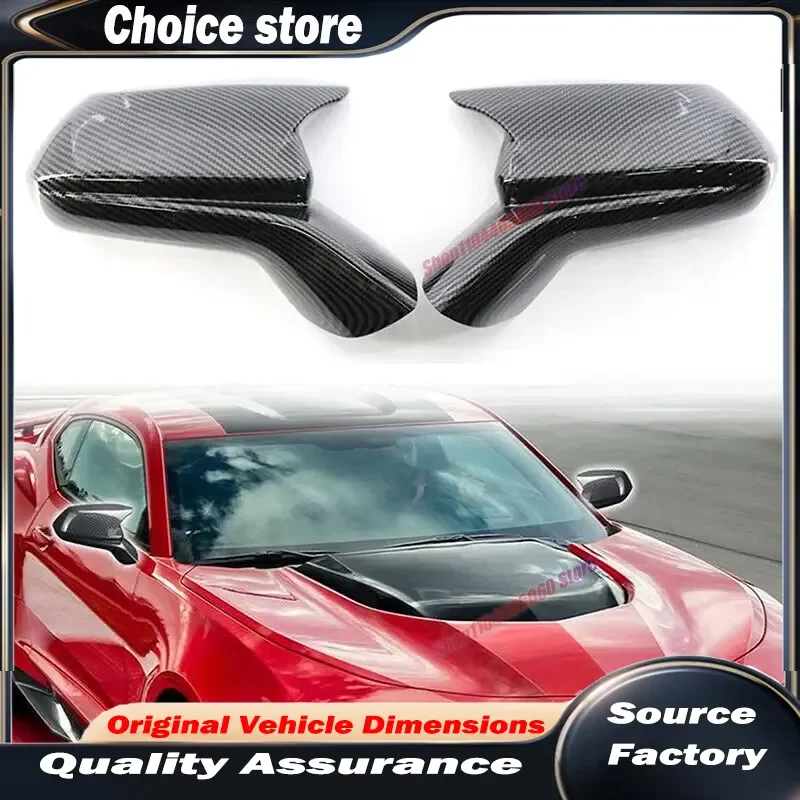 For Chevy Camaro LT SS RS ZL1 2016-2022 Rearview Side Mirror Cover Wing Cap Exterior Door Case Trim Carbon Fiber Look