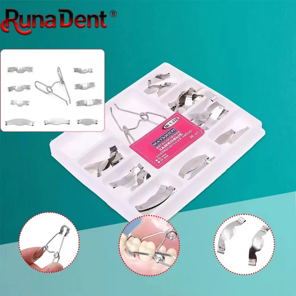 

High-Quality Universal Dental Saddle Contoured Metal Matrices Kit | 1330 Spring Clip | Essential Dentist Tools