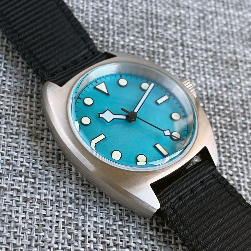 Tandorio 200M Waterproof 36mm Japan NH35/PT5000 Movement Military Men Lady Watch Sky Blue Dial Luminous Domed Sapphire Crystal