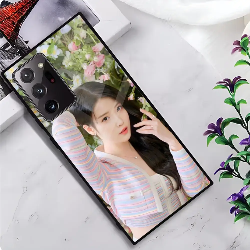 1-PC Singers I-IU L-Lee Ji E-Eun MAISTO Phone Case Glass Phone Case For Samsung Galaxy S20 S21 S22 S23 S24 Note20 Ultra Plus Fe