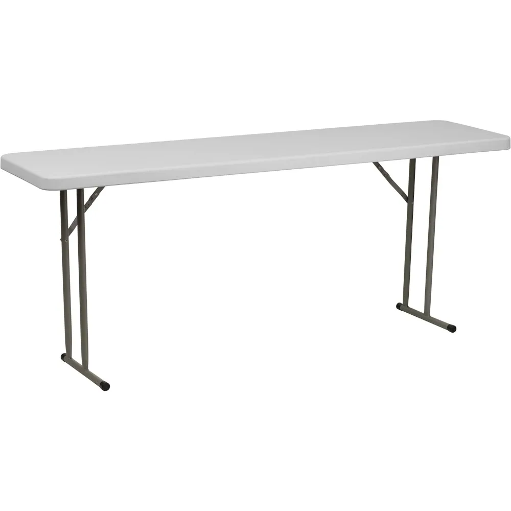 Mesa de entrenamiento plegable de plástico blanco de granito de 6 pies, Kathryn