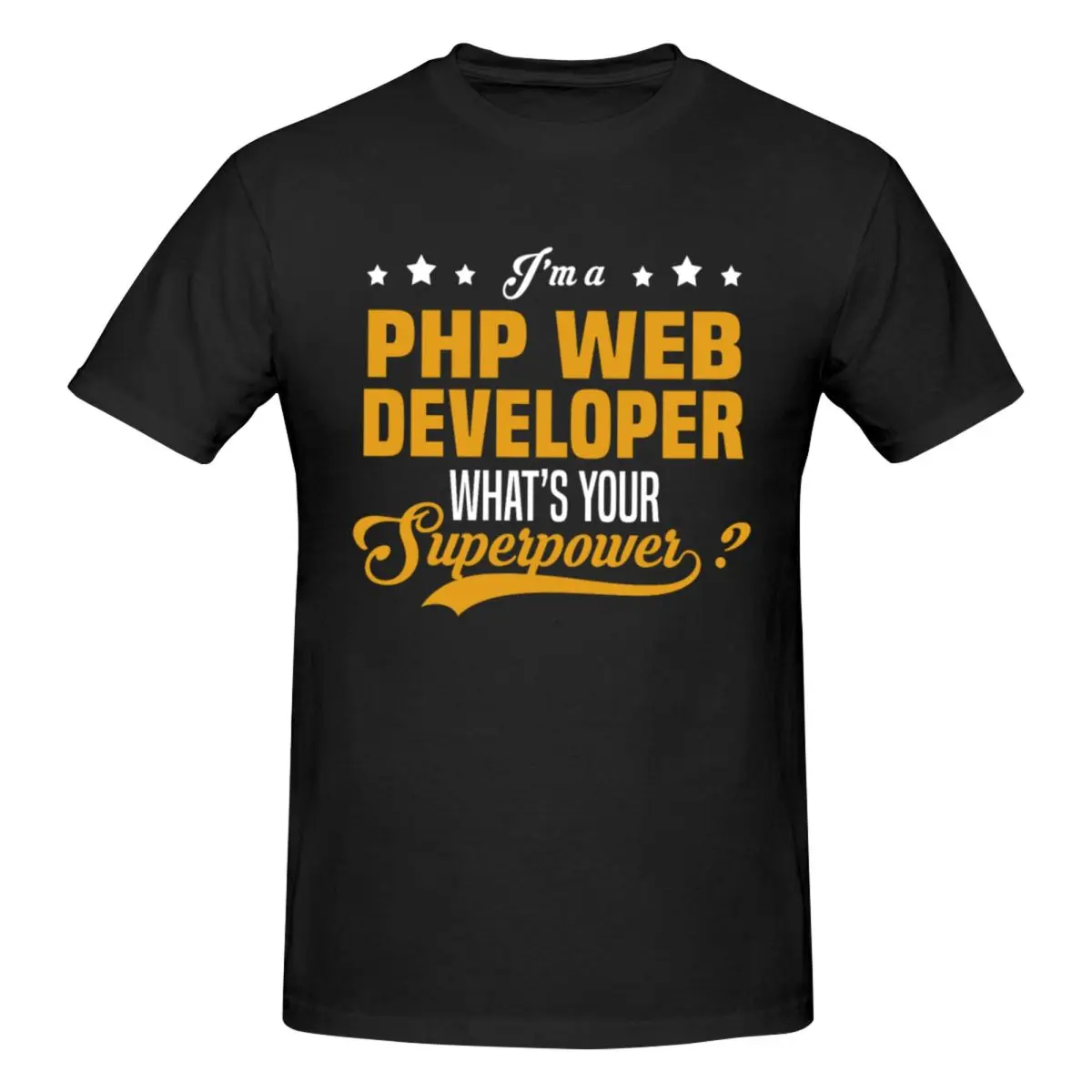 Camiseta de desarrollador Web PHP para hombre, ropa de calle, camiseta personalizada de manga de cuello redondo de algodón de talla grande para hombre