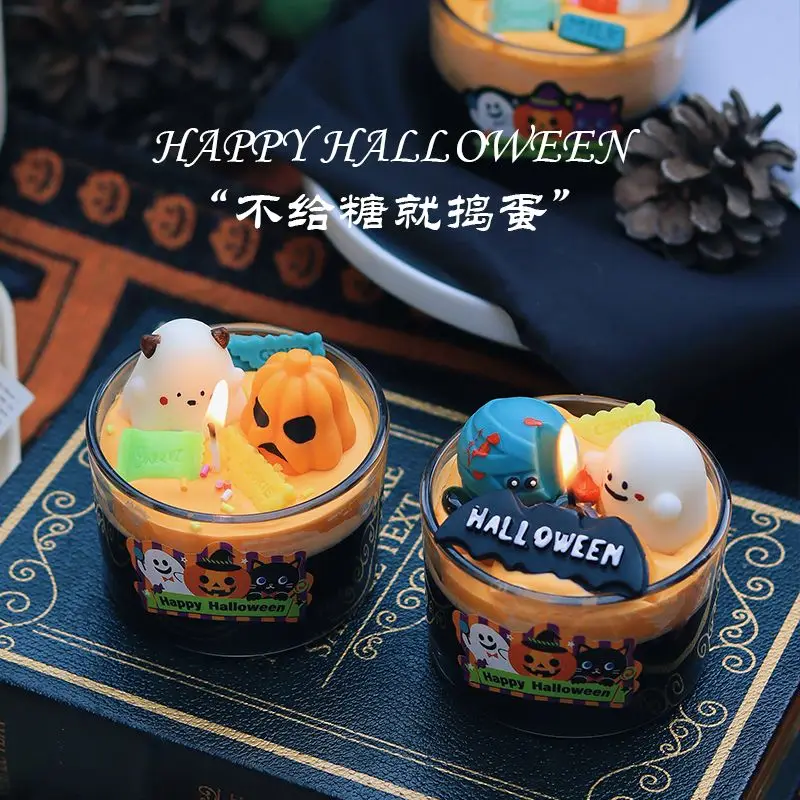 Mystery Blind Box Halloween Candle Cute Ghost Pumpkin Aromatherapy Low Temp Safe Spooky Festival Decor Cozy Desktop Sculpture