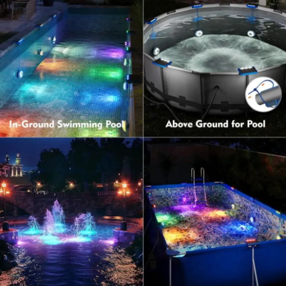 Remote Control Solar Pool LED Light RGB Color Timer 16 Colors Lighting Solar Swimming Pool Light Energy Saving Brightness Levels