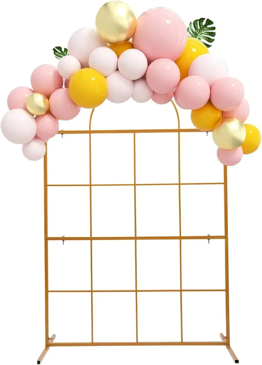 

6.6×3.9ft Metal Wedding Backdrop Stand, Gold Wedding Arch Stand for Photography, Arch Frame Stand for Wedding Ceremony Anniversa