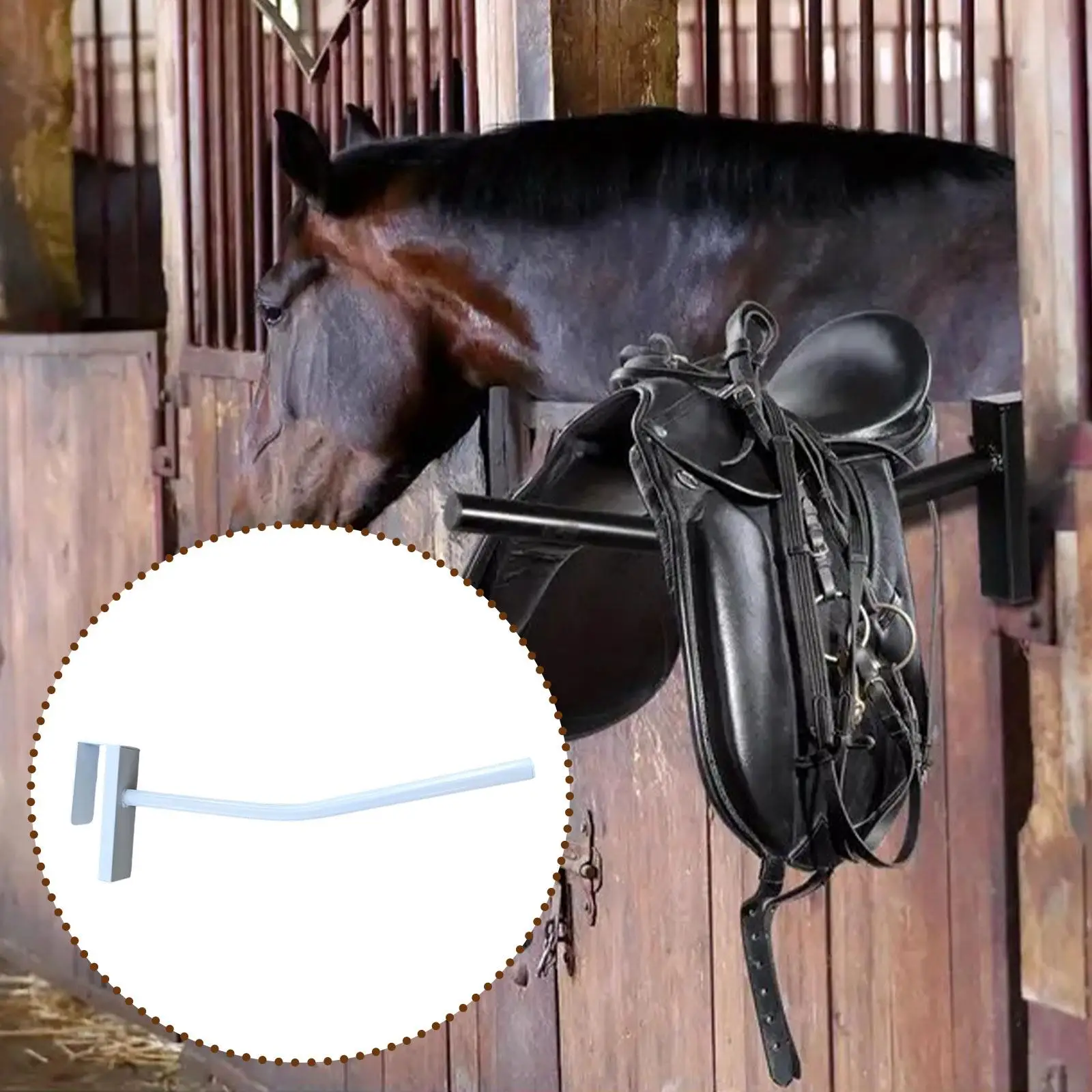 Multi-purpose Iron Horse Saddle Organizer Blanket Rack for Doors Stall Wall Storage Barn Garage Trailer