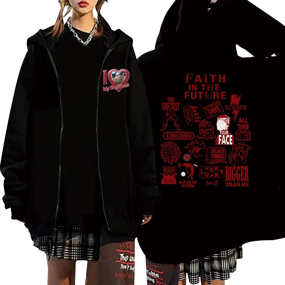 Faith In The Future I Love My Boyfriend Lo. Uis 2024 World Tour Hoodie Hot Jacket Zip Up Hoodie Sweatshirts Coat Gift