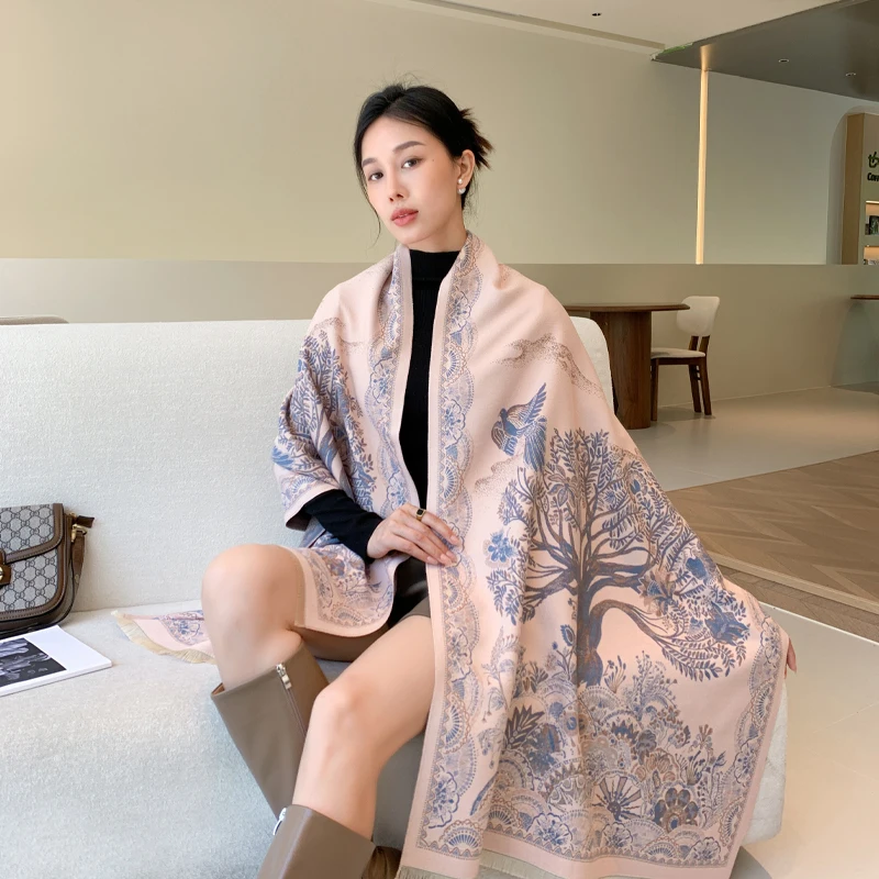 

High-end Office Shawl Conditioning Outer Shawl Autumn Winter Warm Imitation Cashmere Scarf Fashion Neck Warmer