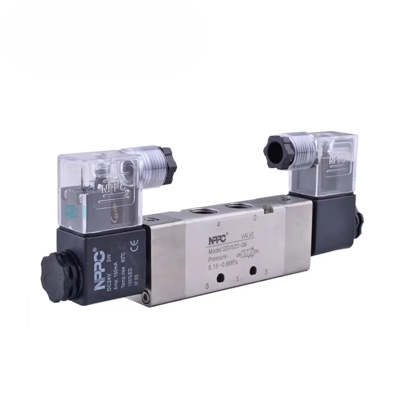 NPPCbrand Stainless Steel SUS316 SSV522-08 Solenoid Valve Double Heads  Port Size 1/4 Pipe Mounting Type Manual Operator Support