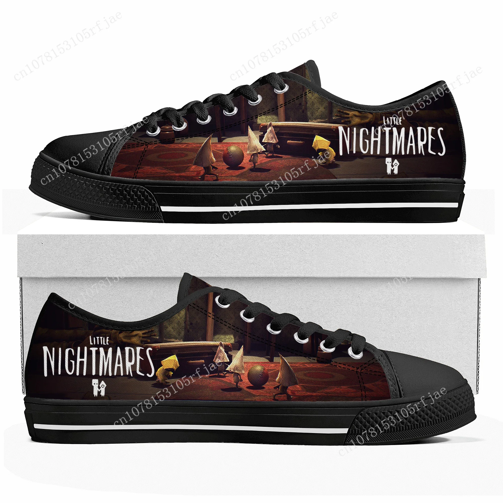 أحذية رياضية من Game Little Nightmares منخفضة الأعلى للنساء والرجال المراهقين أحذية كاجوال عصرية مصممة خصيصًا من القماش #2