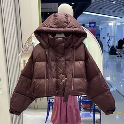 Korean Fashion Warm Parka Women New Short Snow Outwear Warm Coat Thick Warm Padded Jacket Hooded