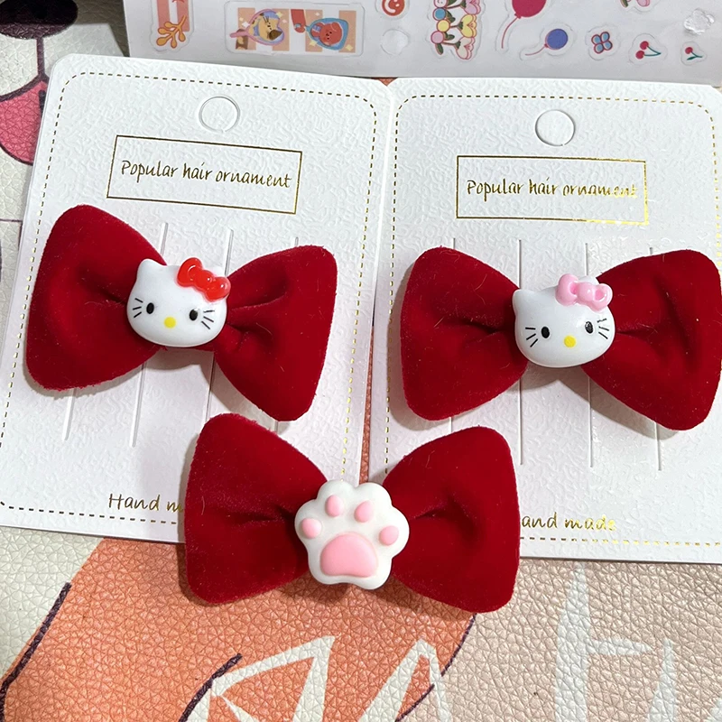 Klip rambut lucu pita kartun boneka senang aksesori rambut lembut ornamen mainan hadiah