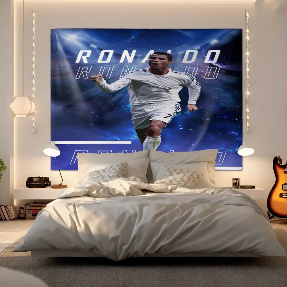 Ronaldo Cosmic Star Print Tapestry Wall Hanging, High-Quality Digital Printed Wall Blanket Bedroom Decor for Fans