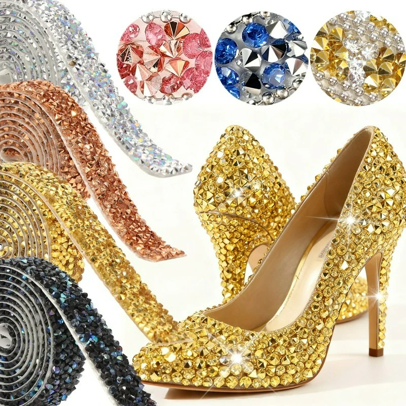 

Шикарные наклейки со стразами, 90 см/рулон, самоклеящиеся блестящие кристаллы, сделай сам, аксессуары для изготовления ювелирных изделий, одежда, художественные ремесла, декор автомобиля