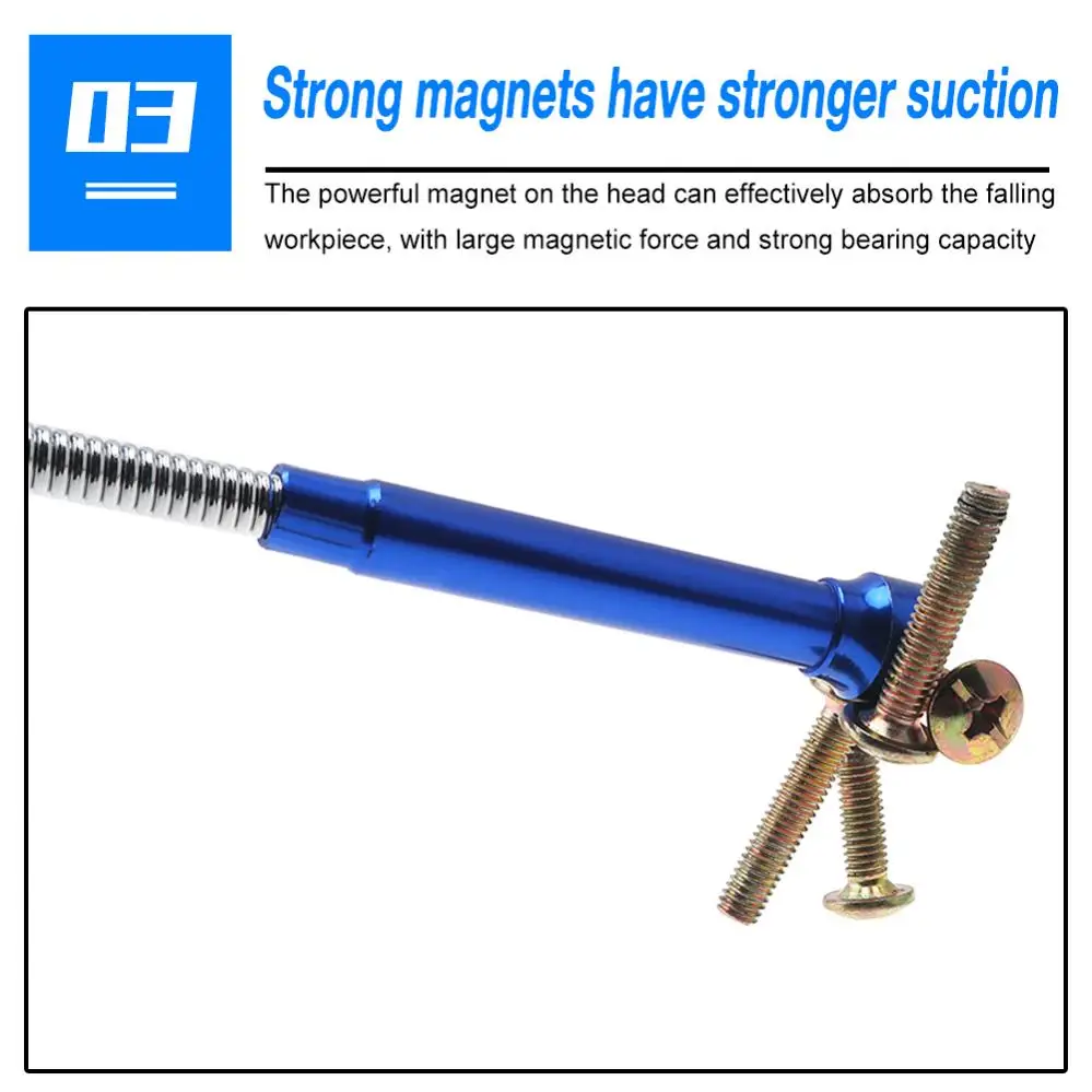 Imagem -04 - Magnetic Claws Pickup Tool Luz Led Brilhante Flexible Spring Magnet Grabber para Garbage Pick up Arm Extension Garras