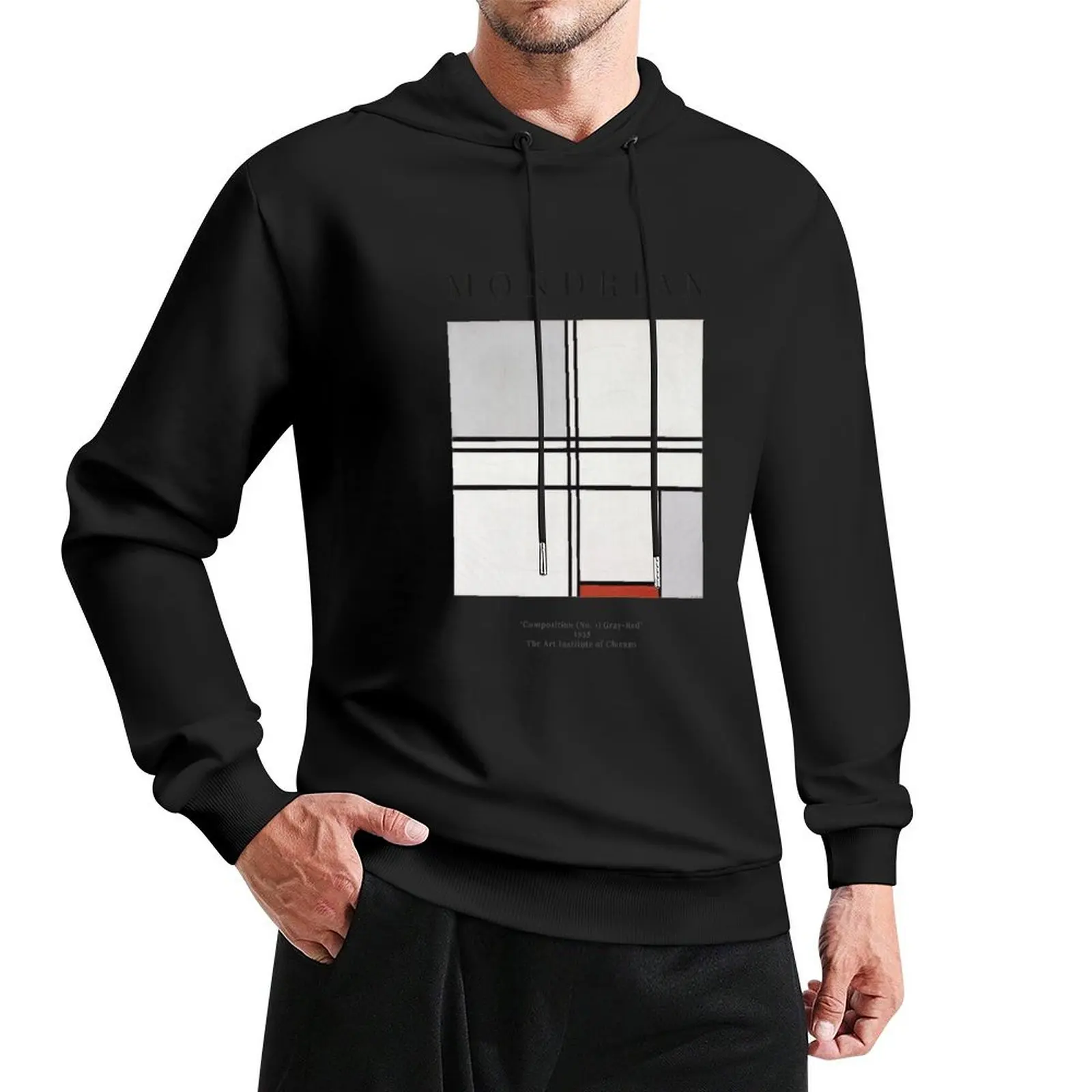 

Composition (No. 1) Gray-Red - Piet Mondrian - Exhibition Poster Pullover Hoodie hooded shirt anime clothes men's hoodies