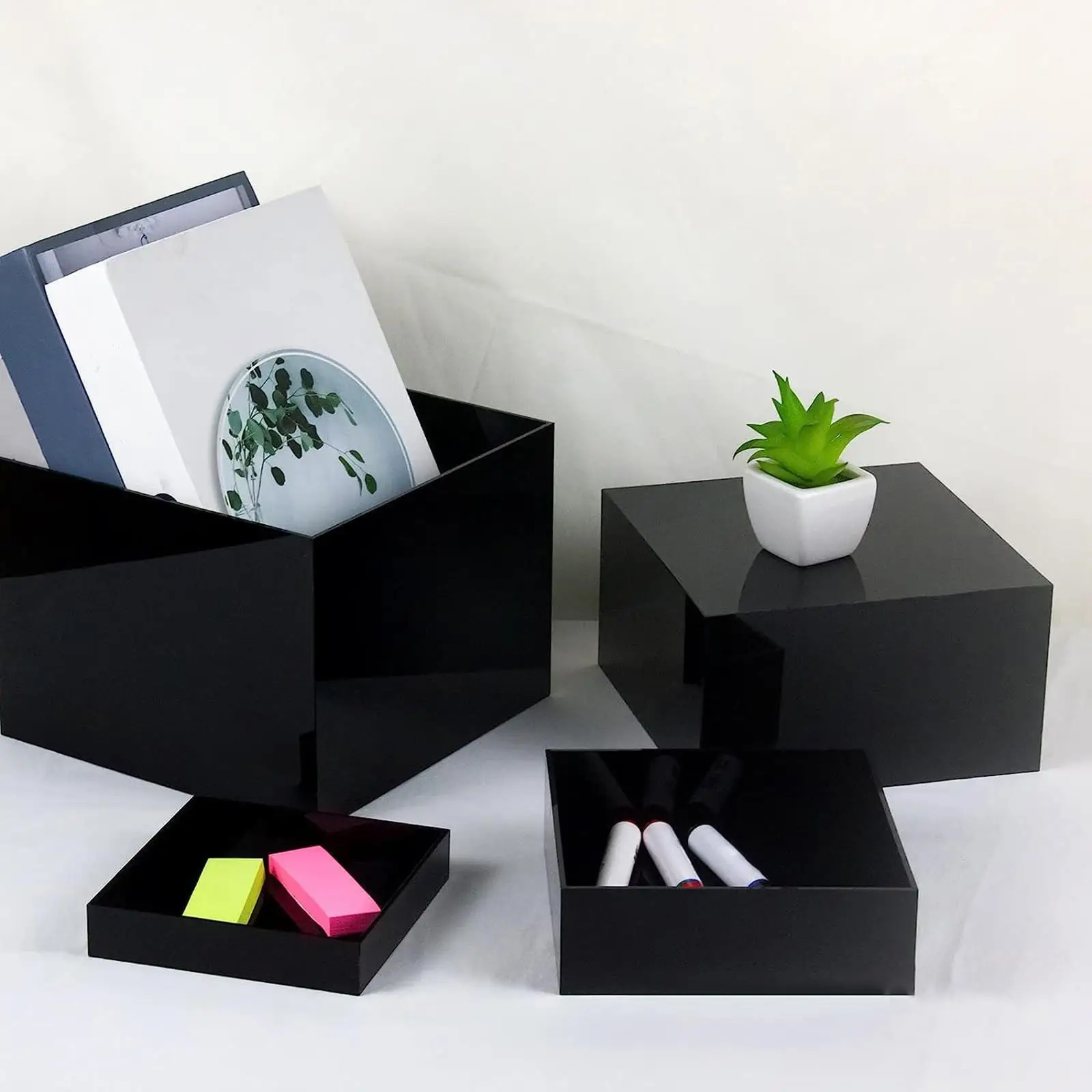 4 Pieces Buffet Riser Display Stand for Collectibles Crafts Art Exhibitions