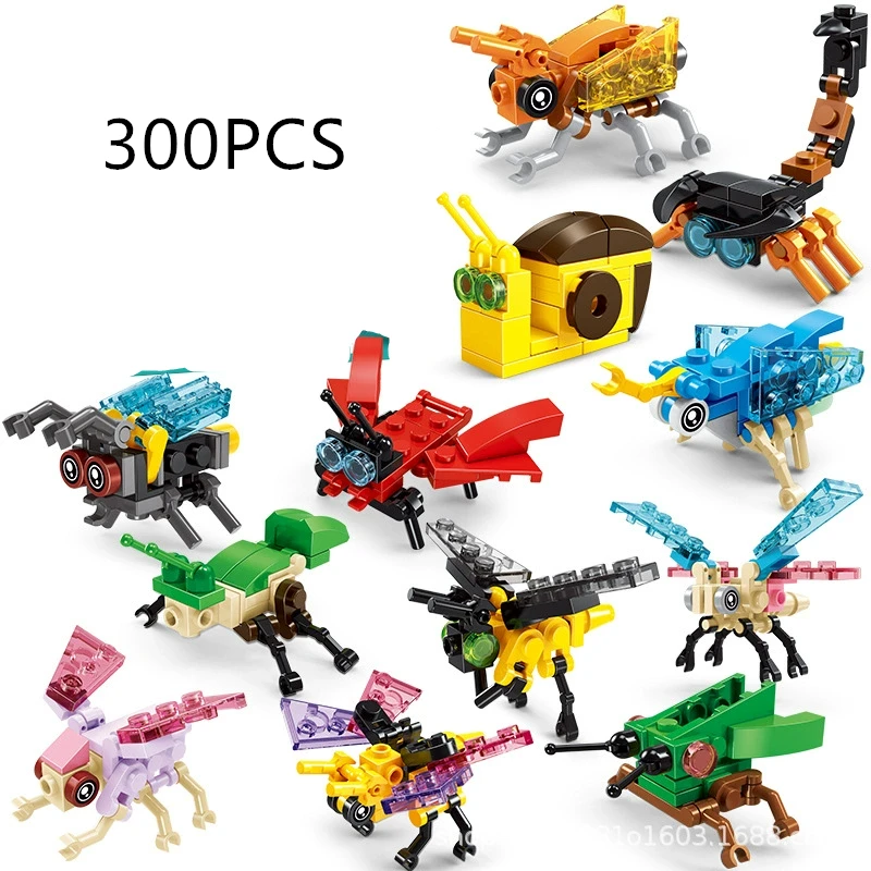 12pcs Set Insect Animals Figures Mini Scorpion Building Blocks Toy Assembly 3D Constructor Micro Bricks For Kids Boys Gift Toy