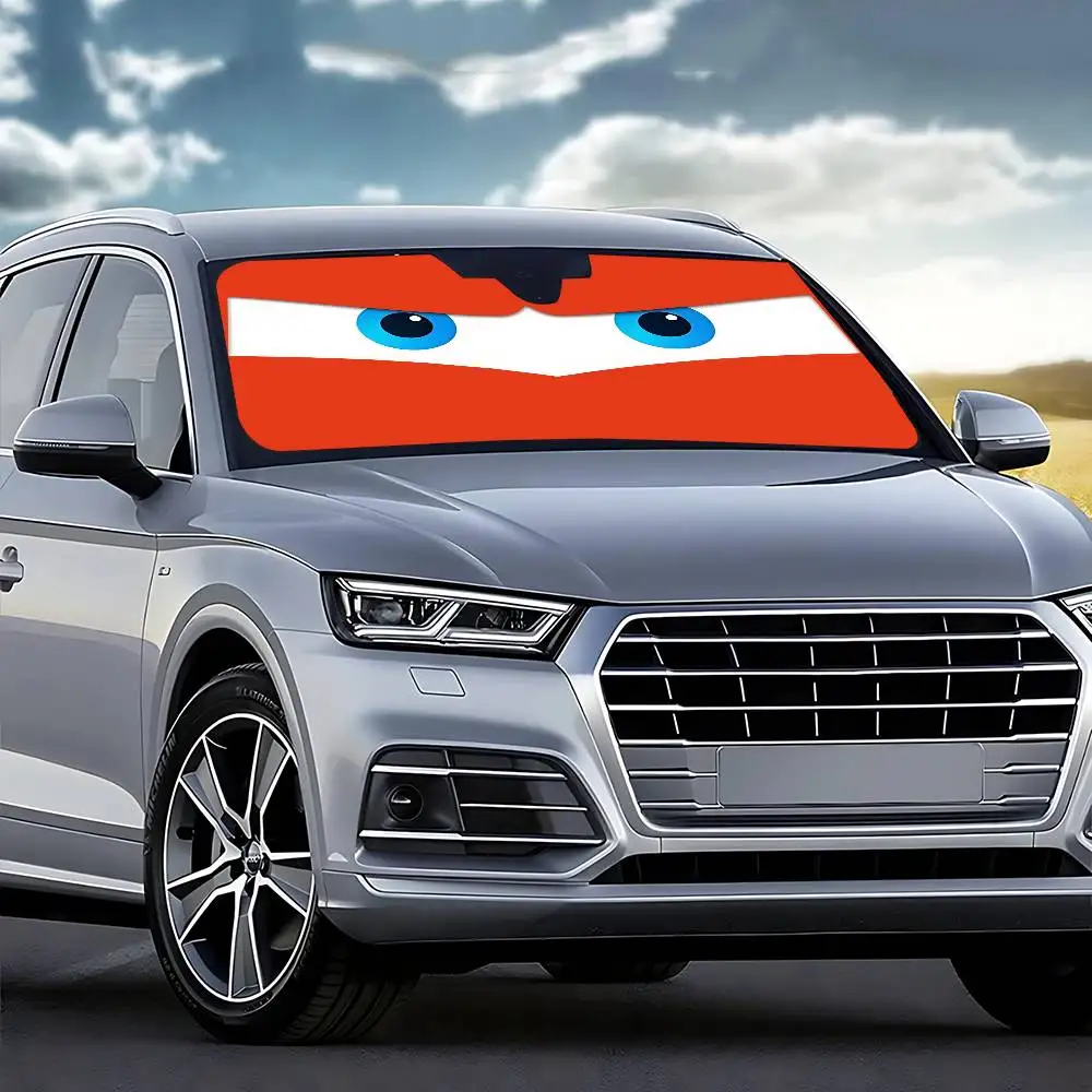 الكرتون عيون غاضبة مظلة السيارات الستائر الزجاج الأمامي نافذة أمامية قناع 70x130 سنتيمتر الشمس قناع الشمسية حماية منقوشة هدية الجدة سيارة #3