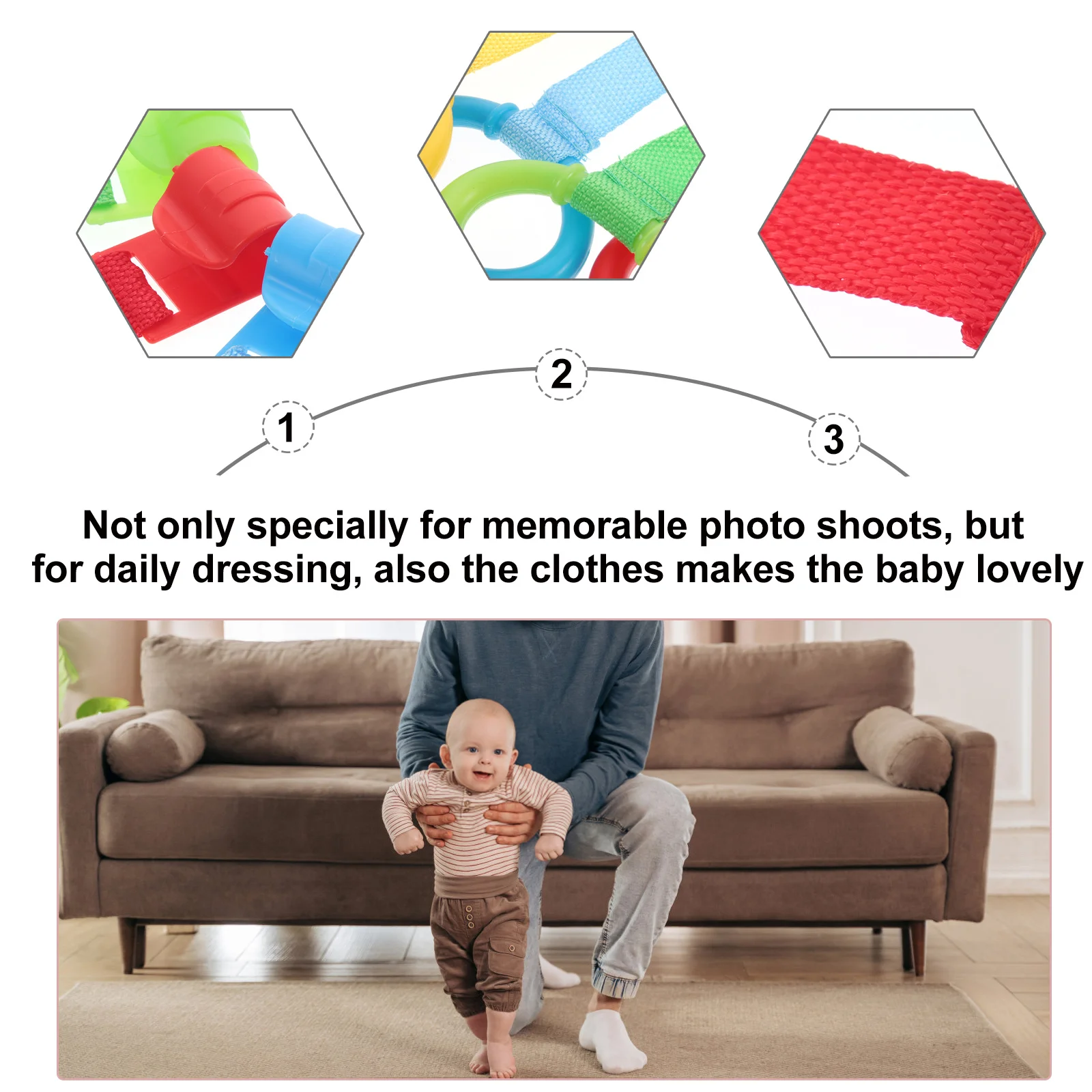 

4Pcs Baby Pull Rings Bright Color Solid Build Infant Stand Up Assist Nursery Hanging Crib Accessory Diapers Size 6