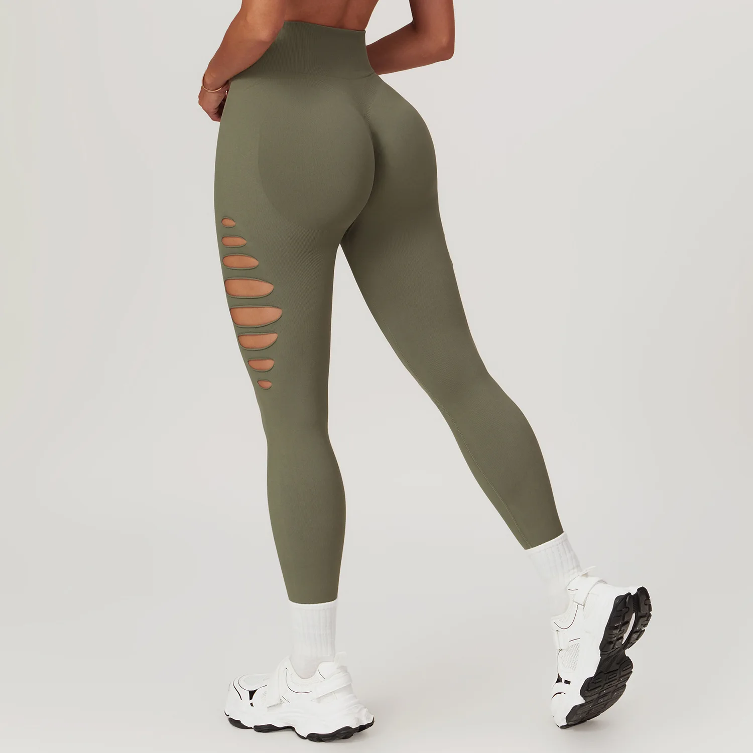 MODITIN New Arrival Women Gym Leggings High Waist Booty Lifting Sexy Hollow Fitness Seamless Yoga Pants Pretty Colors