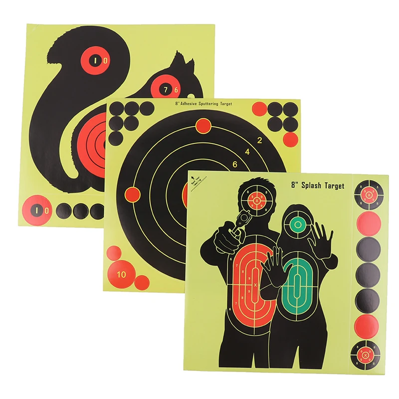 20Pcs High Visibility Adhesive Shooting Target Stickers Reactive Professional Hunting Shooting Training Paper