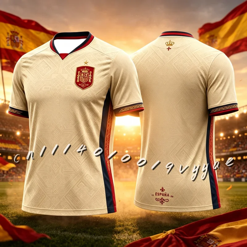 Latest Spain Football Jersey T-shirt Men and Women Summer Sports Shirt Breathable Quick Drying Family Matching Clothes Cheap