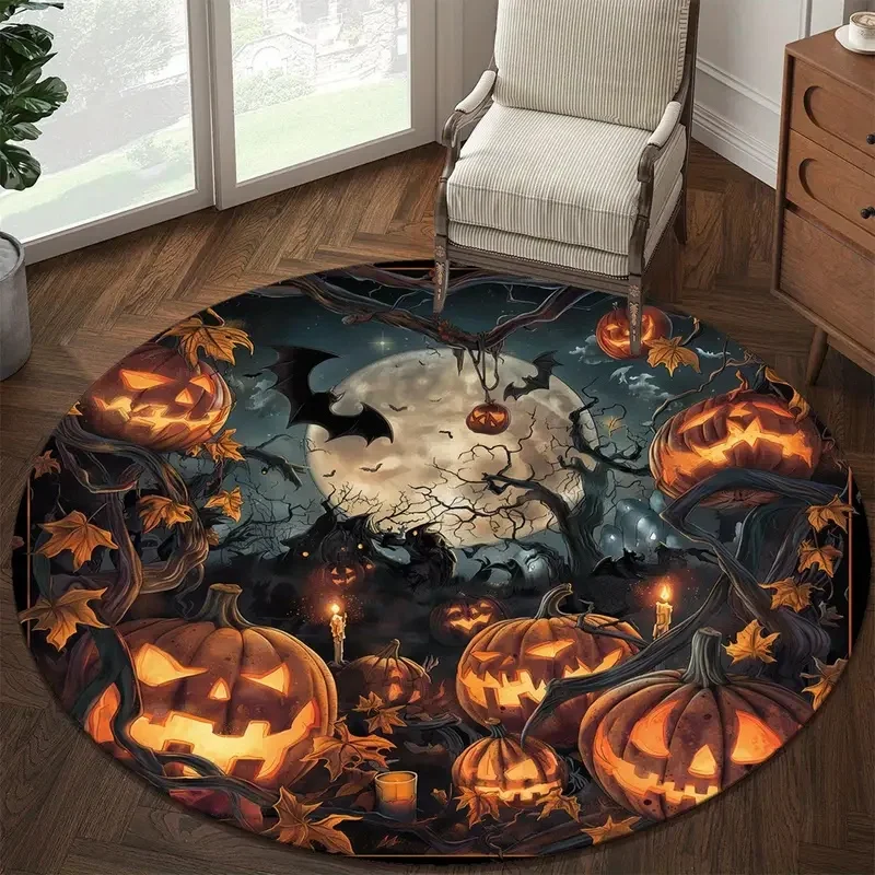The Nightmare Before Christmas HD Printed Round Carpet.exquisite Living Room Bedroom Sofa Entry Door Mat.table Chair Gift Rug