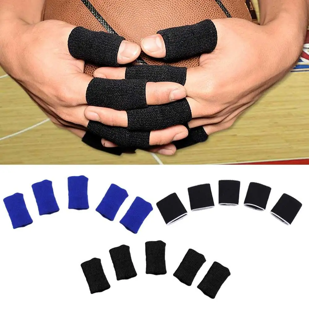 5Pcs Stretchy Sports Finger Sleeves Arthritis Support Finger Cover Outdoor Basketball Finger Protection Thumb Brace Protector