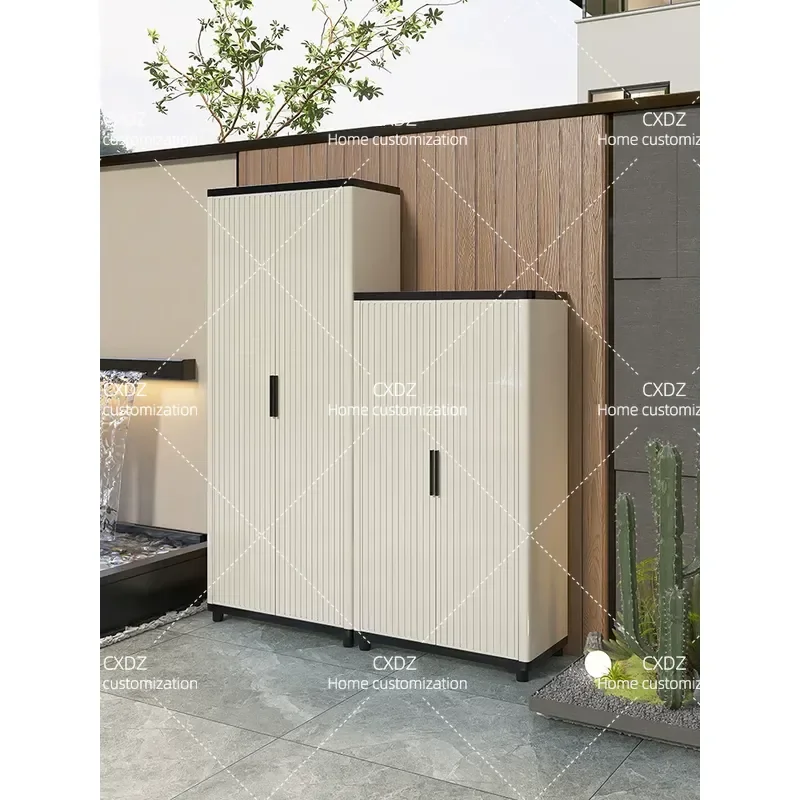 Multi-layer Floor Standing Cleaning Tool Storage Cabinet Mop and Vacuum Cleaner Organizer Rack for Balcony and Household Use