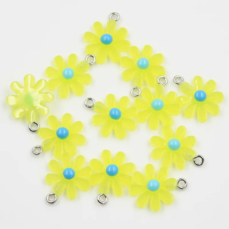 30pcs Flower Sunflower Daisy Charms for DIY Jewellery