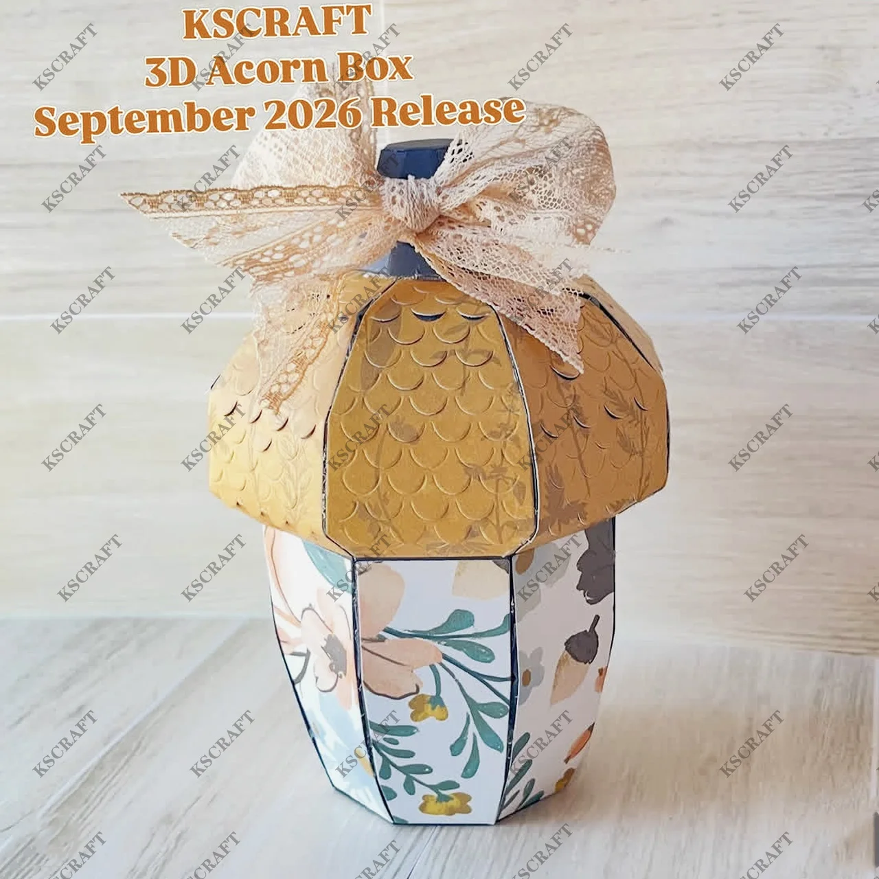 KSCRAFT 3D Acorn Box Cutting Dies Stencils for DIY Scrapbooking Decorative Embossing DIY Paper Cards