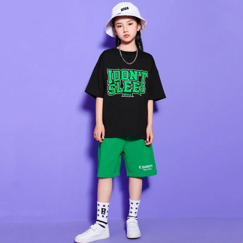 

Teenager Girl Summer Clothing Sets Letter Print T Shirt and Shorts 2PCS Outfits Children Streetwear Fashion Kids Tracksuit 3-16Y