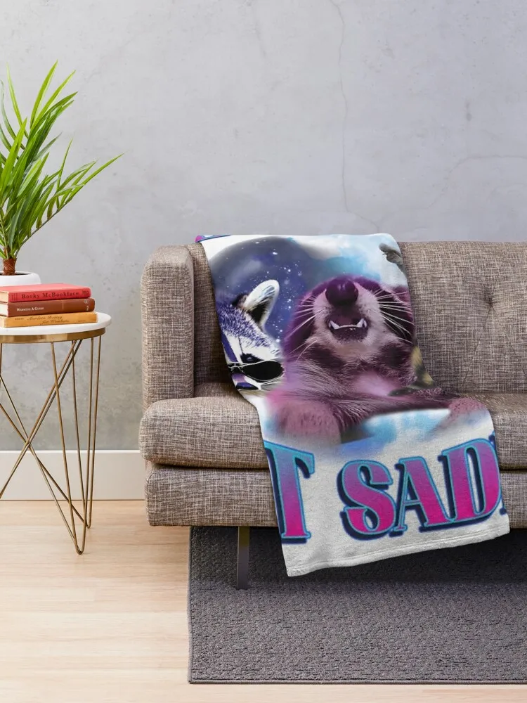 Even Baddies Get Saddies Opossum Throw Blanket Warm cosplay anime Plaid Blankets