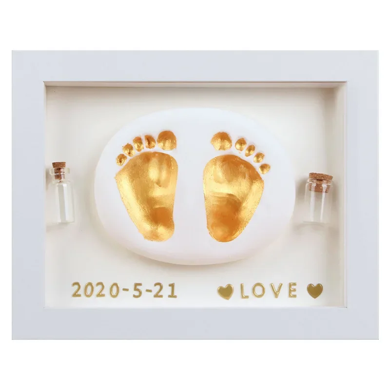 Photo Frame Souvenir Baby Hand and Foot Print Mud Hand and Foot Print Baby Newborn Full Moon 100th Day Commemorative Gift