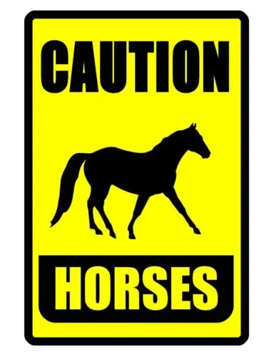 CAUTION HORSES Sign CUSTOM METAL SIGN Durable Aluminum NO RUST SIGN D#279