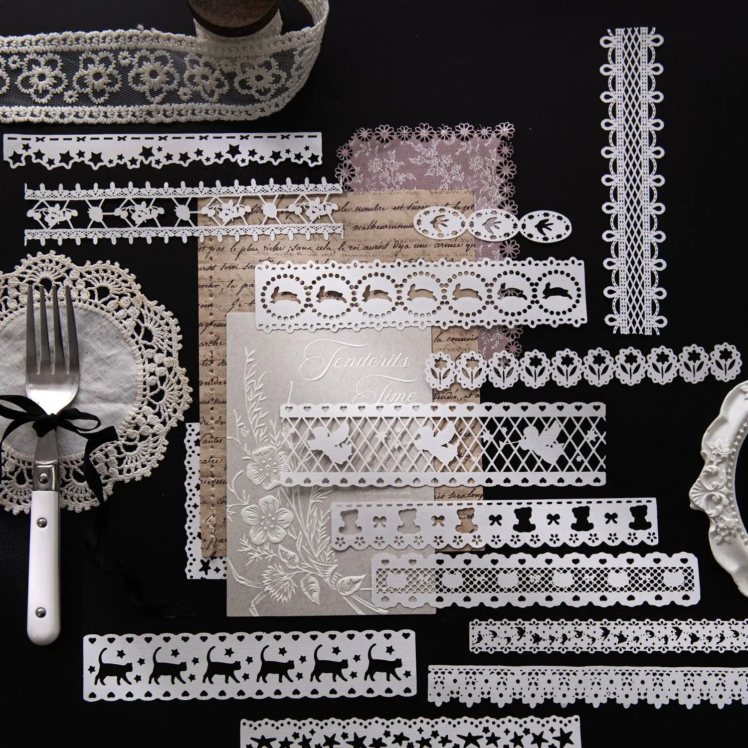 

10pcs/lot Memo Pads Material Paper Lace Roaming Chronicles Diary DIY Scrapbooking Junk Journal Retro Background Decoration