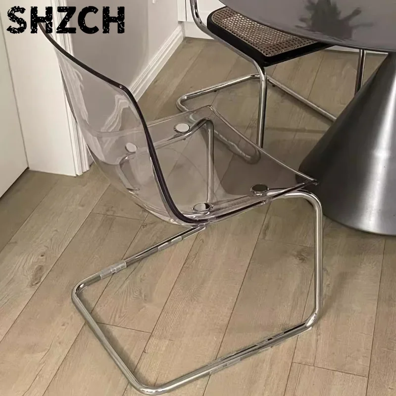 Modern Transparent Acrylic Dining Chairs Creative Backrest Kitchen Chair for Home Furniture Designer Restaurant Table Chairs