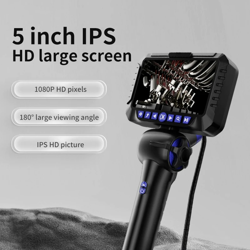 360° Industrial Steering Endoscope Camera 8mm/6mm Lens Inspection Borescope For Android IPhone Car Engine maintenance Sewer Pipe