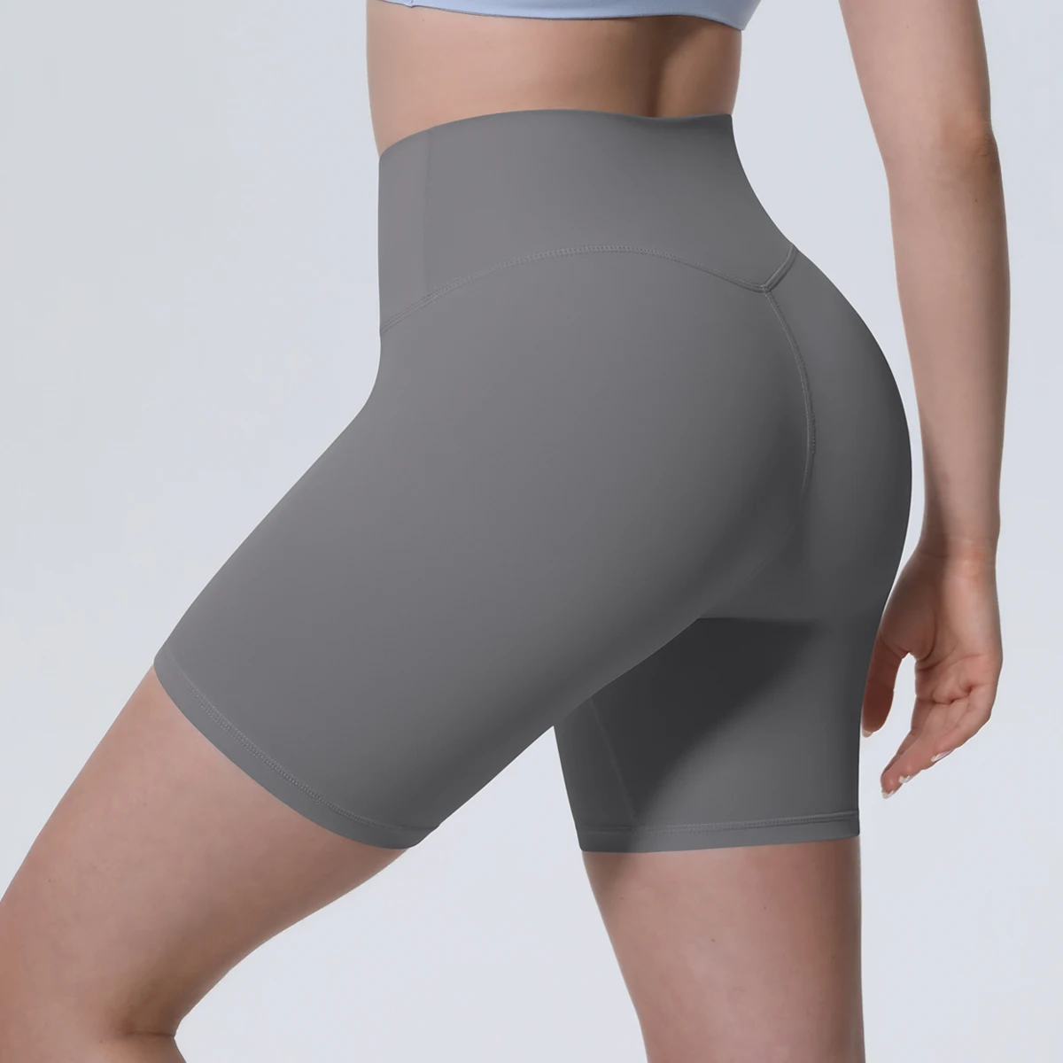 1 Stück Damen Sport-Kurze Yoga-Leggings Einfarbige Hochtaillierte Fitness-Shorts Schnelltrocknende Radfahr-Workout Nahtlose Shorts – Detail 34