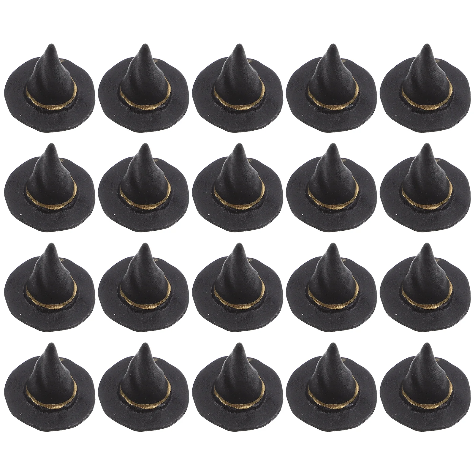 

20 Pcs Halloween Witch Hat Tiny Miniature Party Hats Ornament Small for Cake Decor Dollhouse