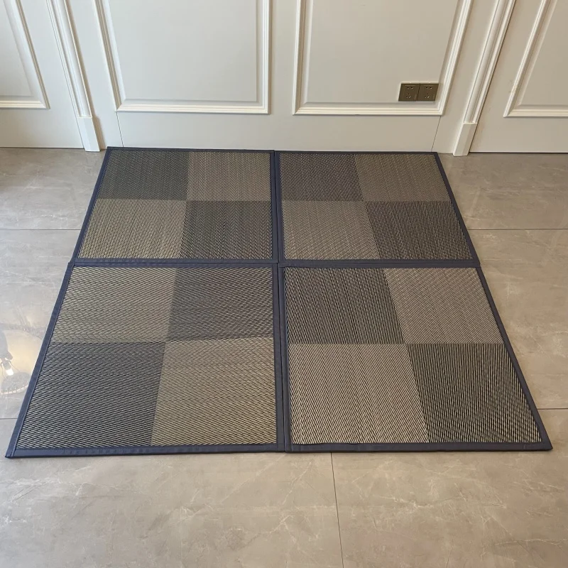 

Unit Tatami Rush Mat – Traditional Checkered Pattern Design, Natural Woven Straw, Non-Slip Floor Mat, Japanese Style, Eco-Friend