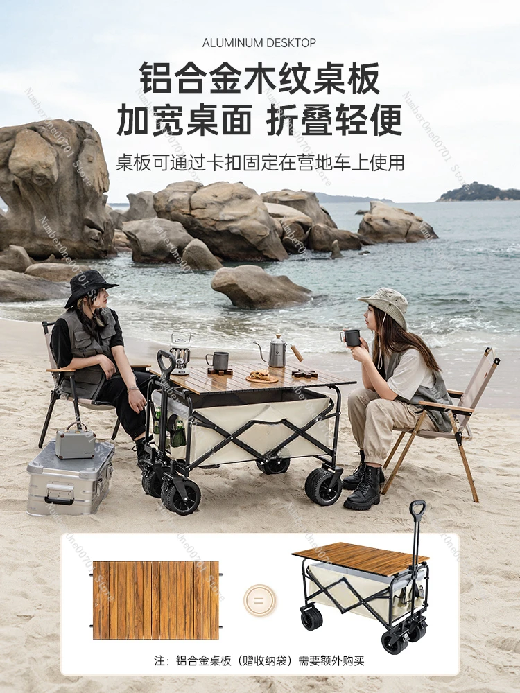 Outdoor Camp Car Foldable Camper Trolley Picnic Trailer Lever Car Portable Camping Hand Trolley