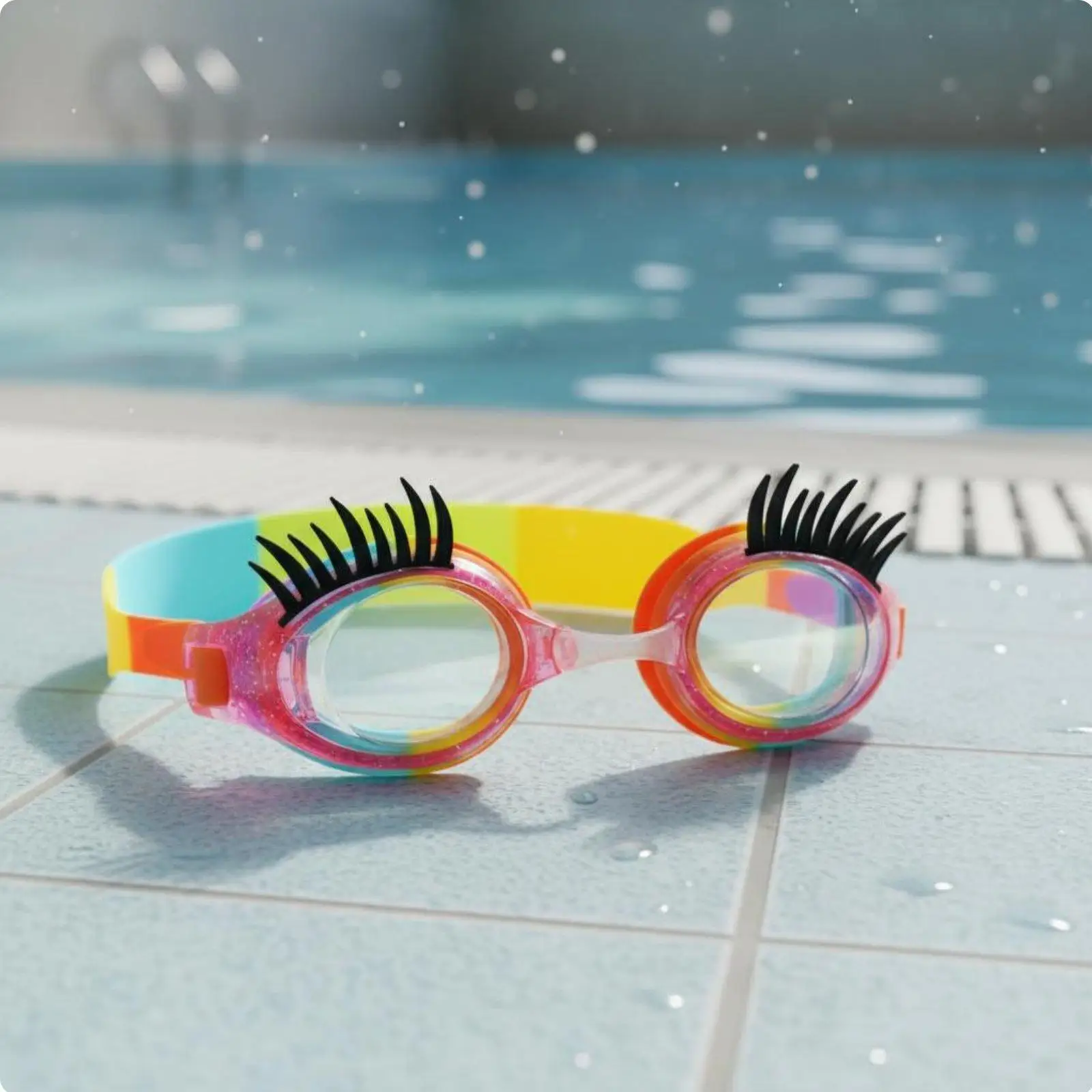 Children Swimming Goggles Leak Resistant Adjustable Strap Soft Nose Bridge Anti Fog Eyewear for Boys and Girls